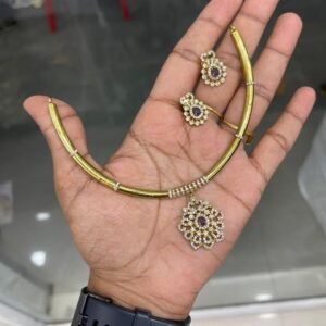 HASLI PENDANT WITH EARING MF5201 with FREE BACK CHAIN