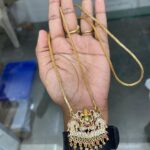 FOAMING GOLD PENDANT WITH LONG CHAIN ( DOLLAR CHAIN ) MF5161 / MF5092 / MF5184 - 30” CHAIN
