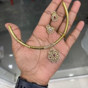HASLI PENDANT WITH EARING MF5201 with FREE BACK CHAIN