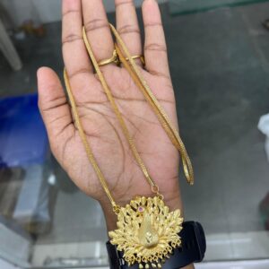 FOAMING GOLD PENDANT WITH LONG CHAIN ( DOLLAR CHAIN ) MF5161 / MF5092/ MF5184
