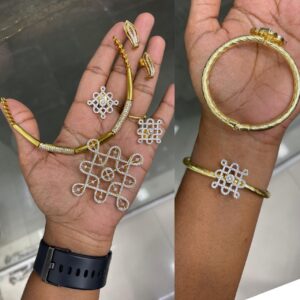 OPENABLE TYPE Kollam BRACLET+ ATTGAI+ 2 PAIR EARING + PENDANT MF5176 / MF5167