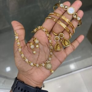 NECKSET + 2 PAIR EARING + 1 BRACELET + 1 PAIR BANGLE ( AD COMBO PACKAGE ) MF5223