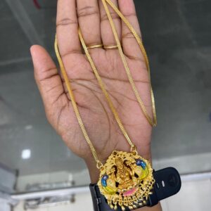 PAINTED DOLLAR CHAIN WITH 3D PENDANT MF5261