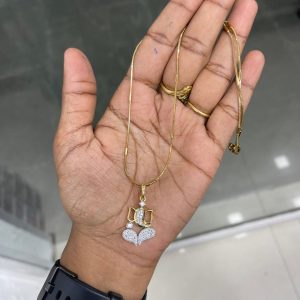 DIAMOND REPLICA PENDANT WITH CHAIN PATTERN MF5214 — VINAYAGAR