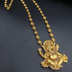 GANESHA PENDANT GOLD CHETTINADU HARAM MFE005