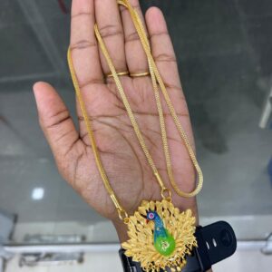 PAINTED DOLLAR CHAIN WITH 3D PENDANT MF5261
