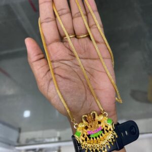 PAINTED DOLLAR CHAIN WITH 3D PENDANT MF5261