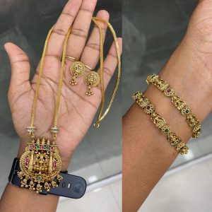 26” DOLLAR CHAIN WITH MOGAPU BANGLE COMBO MF5282 (BANGLE SIZE MENTION IN CUSTOMER NOTE)