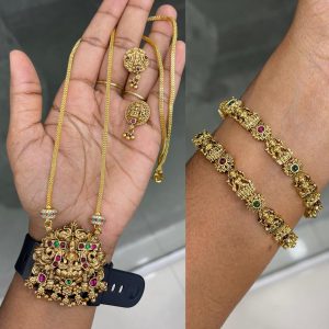 26” DOLLAR CHAIN WITH MOGAPU BANGLE COMBO MF5282 (BANGLE SIZE MENTION IN CUSTOMER NOTE)