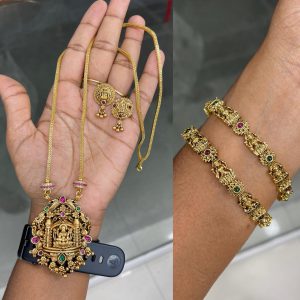 26” DOLLAR CHAIN WITH MOGAPU BANGLE COMBO MF5282 (BANGLE SIZE MENTION IN CUSTOMER NOTE)