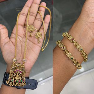 26” DOLLAR CHAIN WITH MOGAPU BANGLE COMBO MF5282 (BANGLE SIZE MENTION IN CUSTOMER NOTE)