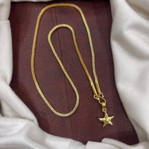 CUTE PENDANT WITH GOLD BOX PATTERN 18” CHAIN MF5289 – STAR