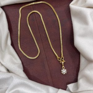 CUTE PENDANT WITH GOLD BOX PATTERN 18” CHAIN MF5289 – SMALL AD FLOWER