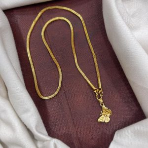 CUTE PENDANT WITH GOLD BOX PATTERN 18” CHAIN MF5289 -BUTTERFLY