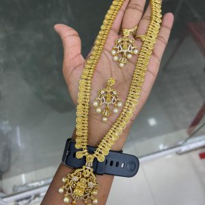 PREMIUM HARAM GOLD COPY MF5297 - COIN HARAM WITH LAKSHMI PENDANT