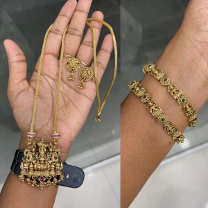 26” DOLLAR CHAIN WITH MOGAPU BANGLE COMBO MF5282 (BANGLE SIZE MENTION IN CUSTOMER NOTE)