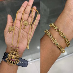 26” DOLLAR CHAIN WITH MOGAPU BANGLE COMBO MF5282 (BANGLE SIZE MENTION IN CUSTOMER NOTE)