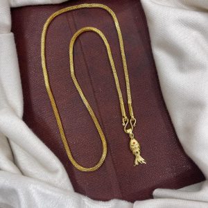 CUTE PENDANT WITH GOLD BOX PATTERN 18” CHAIN MF5289 – GOLD FISH