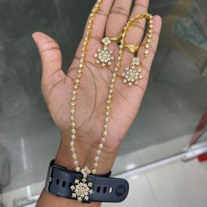 PREMIUM HARAM GOLD COPY MF5297 - DIAMONG STAR PENDANT HARAM