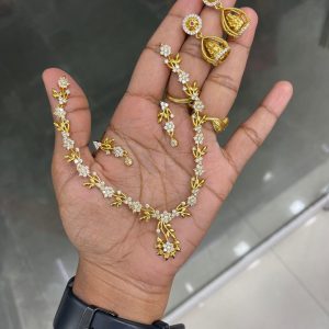 DIAMOND COPY NECKSET + 2 PAIR EARING JUST Rs.499 MF5290