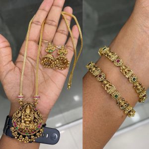 26” DOLLAR CHAIN WITH MOGAPU BANGLE COMBO MF5282 (BANGLE SIZE MENTION IN CUSTOMER NOTE)